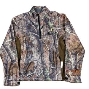 NEW Bushnell Realtree AP Men's 1/4 Zip Camo Pullover MEDIUM Fleece Lined Jacket